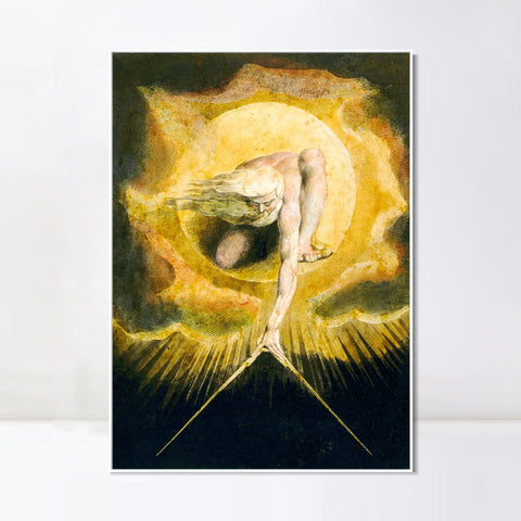 INVIN ART Framed Canvas Giclee Print Art The Ancient of Days, from 'Europe a Prophecy by William Blake Wall Art Living Room Home Office Decorations
