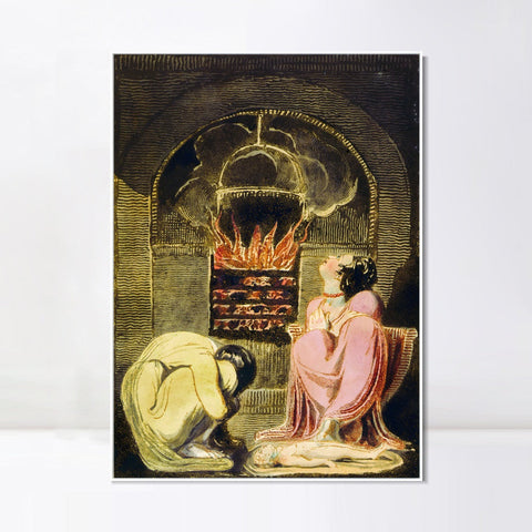 INVIN ART Framed Canvas Giclee Print Art Series#047 by William Blake Wall Art Living Room Home Office Decorations