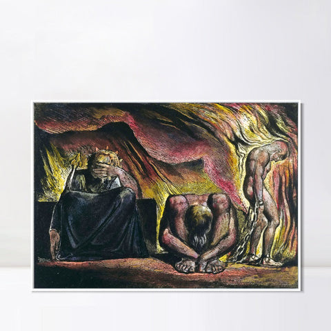 INVIN ART Framed Canvas Giclee Print Art Series#055 by William Blake Wall Art Living Room Home Office Decorations