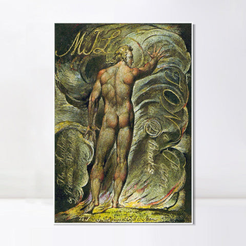 INVIN ART Framed Canvas Giclee Print Art Series#058 by William Blake Wall Art Living Room Home Office Decorations