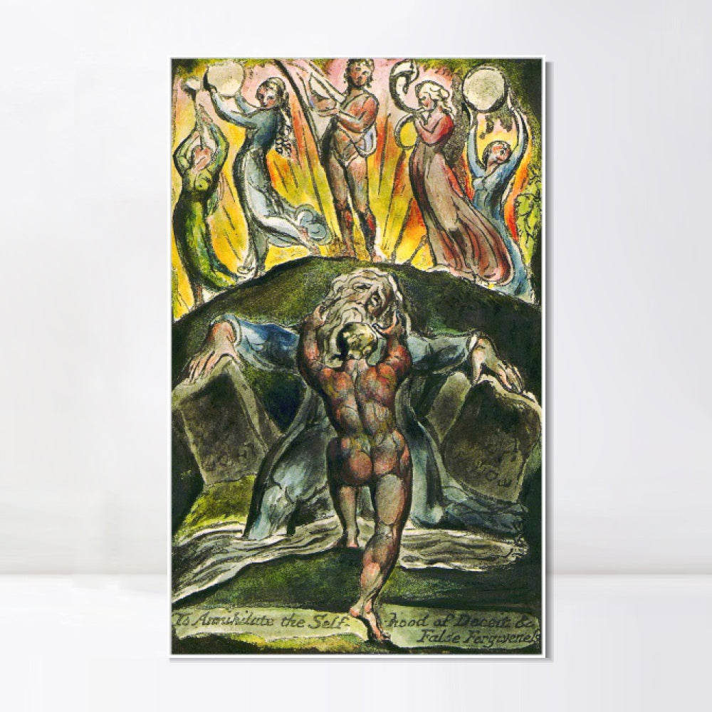 INVIN ART Framed Canvas Giclee Print Art Series#061 by William Blake Wall Art