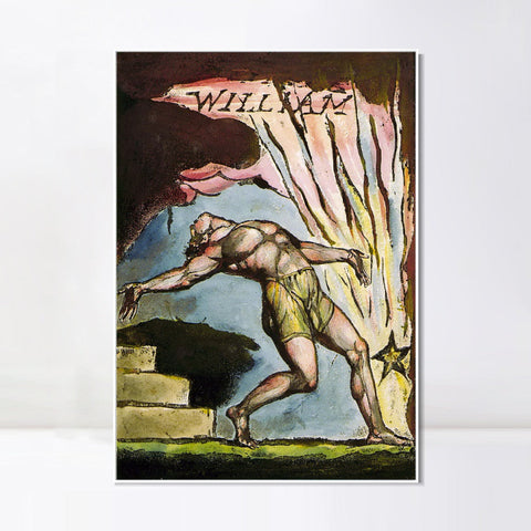 INVIN ART Framed Canvas Giclee Print Art Series#062 by William Blake Wall Art Living Room Home Office Decorations