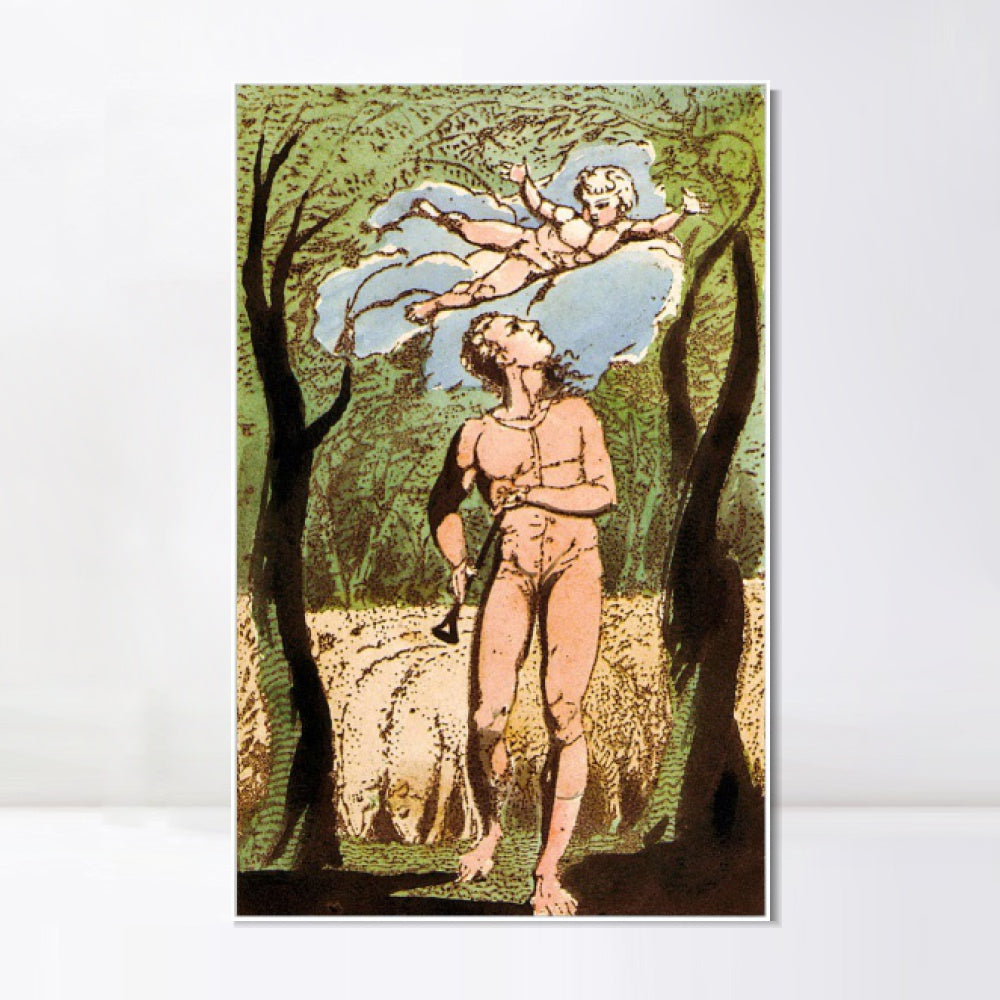 INVIN ART Framed Canvas Giclee Print Art Series#077 by William Blake Wall Art