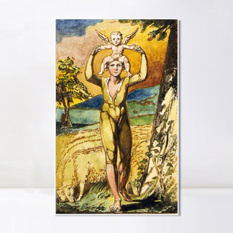 INVIN ART Framed Canvas Giclee Print Art Songs of Innocence and of Experience#2 by William Blake Wall Art Living Room Home Office Decorations