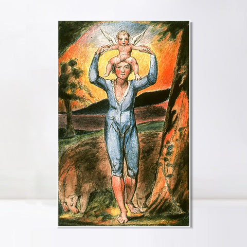 INVIN ART Framed Canvas Giclee Print Art Songs of Innocence and of Experience#3 by William Blake Wall Art Living Room Home Office Decorations