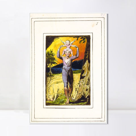INVIN ART Framed Canvas Giclee Print Art Songs of Innocence and of Experience#4 by William Blake Wall Art Living Room Home Office Decorations