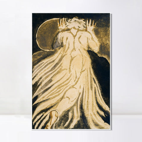 INVIN ART Framed Canvas Giclee Print Art Series#097 by William Blake Wall Art Living Room Home Office Decorations