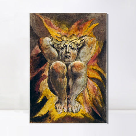 INVIN ART Framed Canvas Giclee Print Art Series#099 by William Blake Wall Art Living Room Home Office Decorations