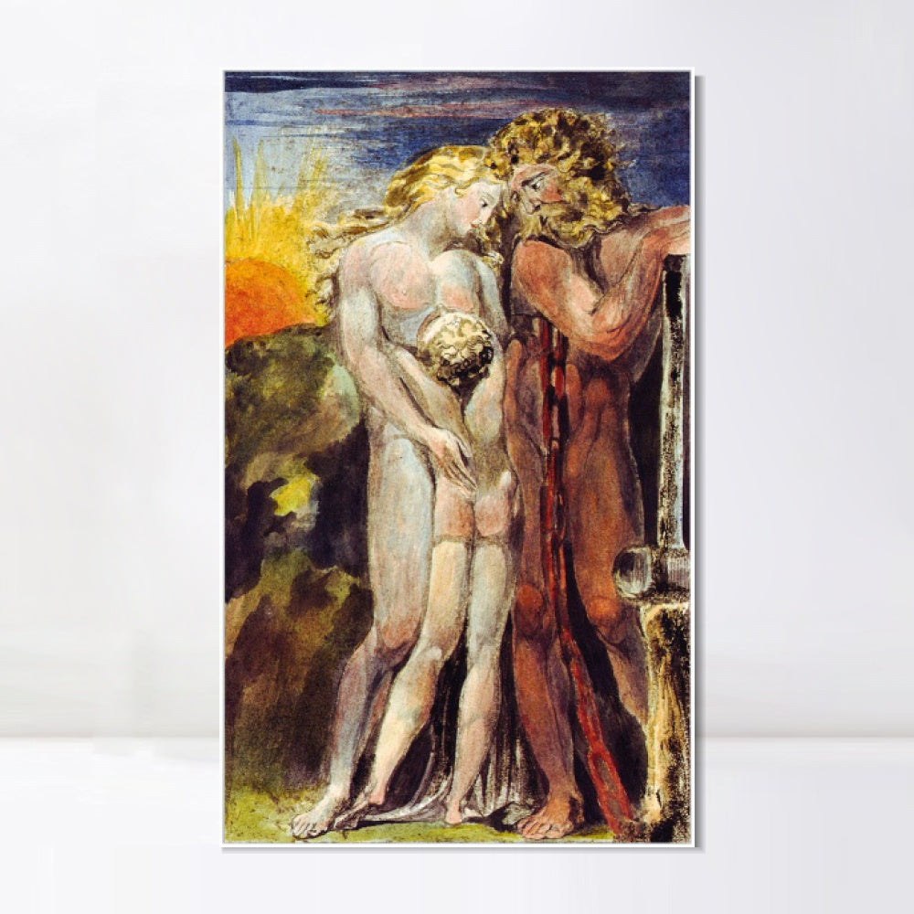 INVIN ART Framed Canvas Giclee Print Art Series#101 by William Blake Wall Art