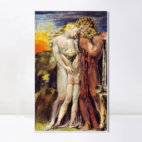 INVIN ART Framed Canvas Giclee Print Art Series#101 by William Blake Wall Art Living Room Home Office Decorations
