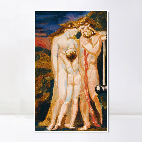 INVIN ART Framed Canvas Giclee Print Art Series#105 by William Blake Wall Art Living Room Home Office Decorations