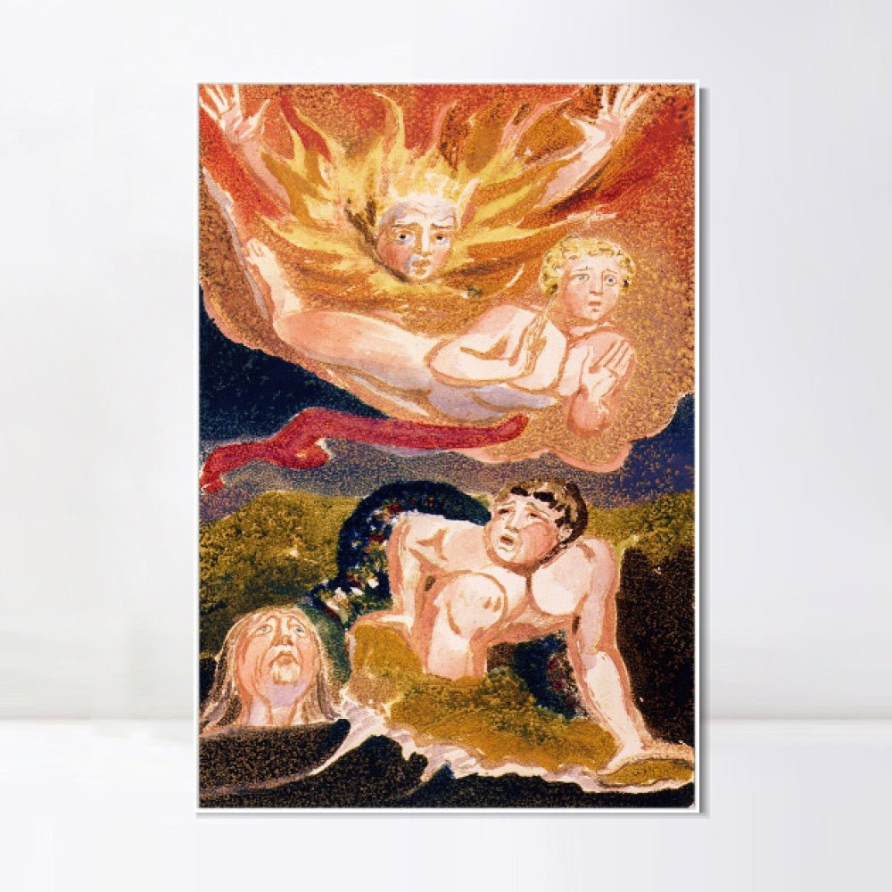 INVIN ART Framed Canvas Giclee Print Art Series#107 by William Blake Wall Art
