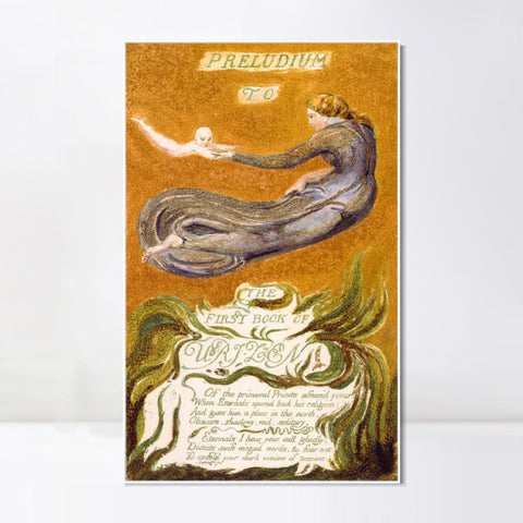 INVIN ART Framed Canvas Giclee Print Art Series#108 by William Blake Wall Art Living Room Home Office Decorations