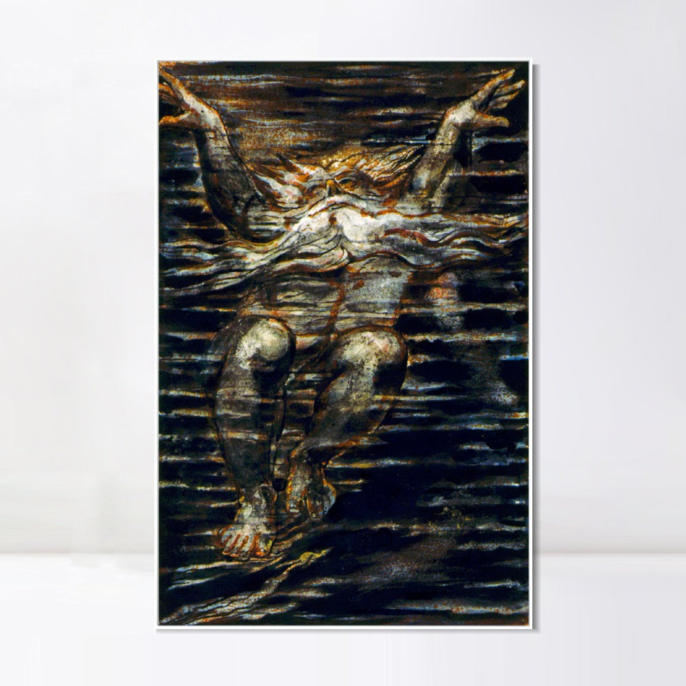 INVIN ART Framed Canvas Giclee Print Art The First Book of Urizen#3 by William Blake Wall Art