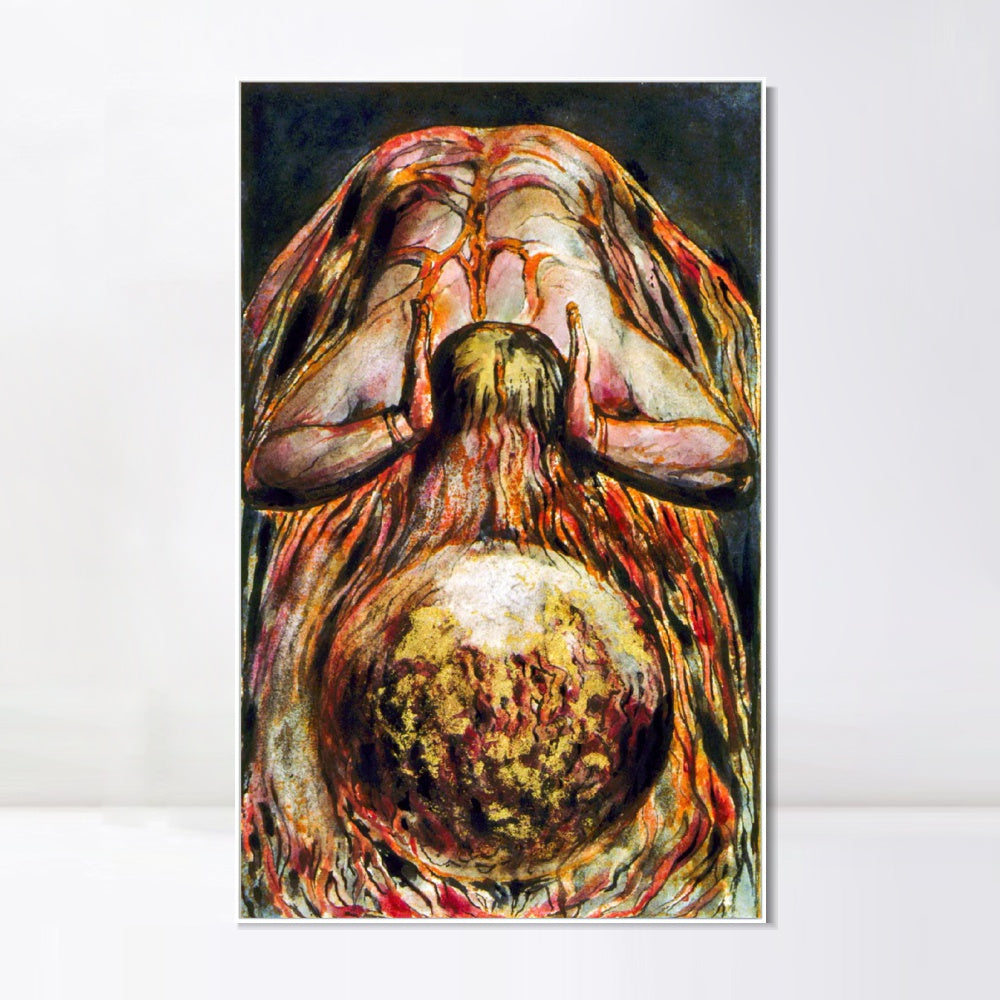 INVIN ART Framed Canvas Giclee Print Art The First Book of Urizen by William Blake Wall Art
