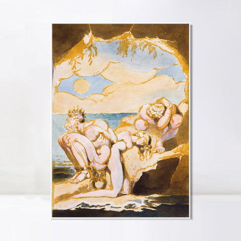 INVIN ART Framed Canvas Giclee Print Art Visions of the Daughters of Albion#6 by William Blake Wall Art Living Room Home Office Decorations