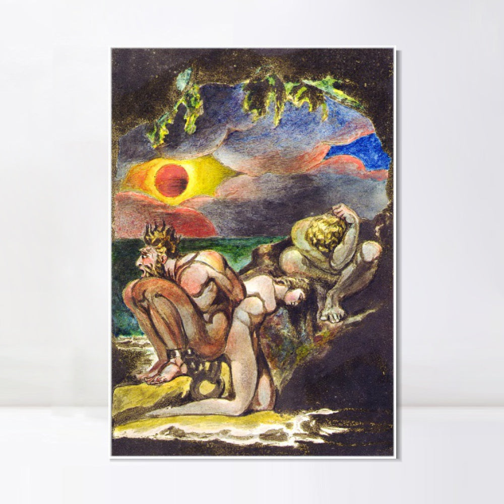 INVIN ART Framed Canvas Giclee Print Art Visions of the Daughters of Albion#3 by William Blake Wall Art
