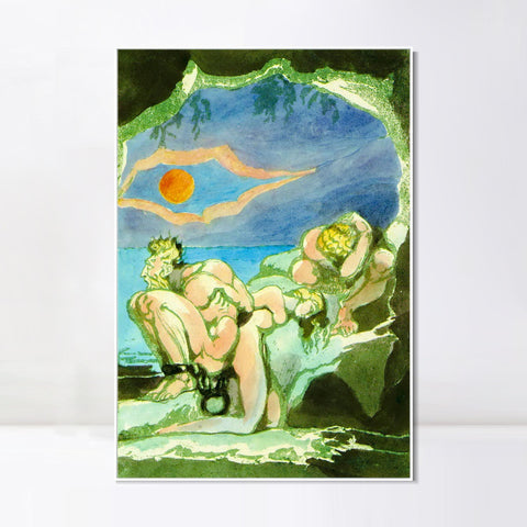 INVIN ART Framed Canvas Giclee Print Art Visions of the Daughters of Albion#4 by William Blake Wall Art Living Room Home Office Decorations