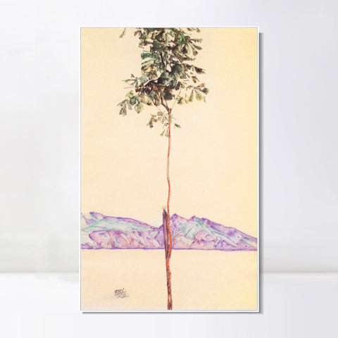 INVIN ART Framed Canvas Giclee Print Art Little Tree 1912 by Egon Schiele Wall Art Living Room Home Office Decorations