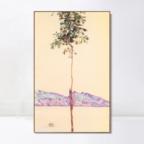 INVIN ART Framed Canvas Giclee Print Art Little Tree 1912 by Egon Schiele Wall Art Living Room Home Office Decorations