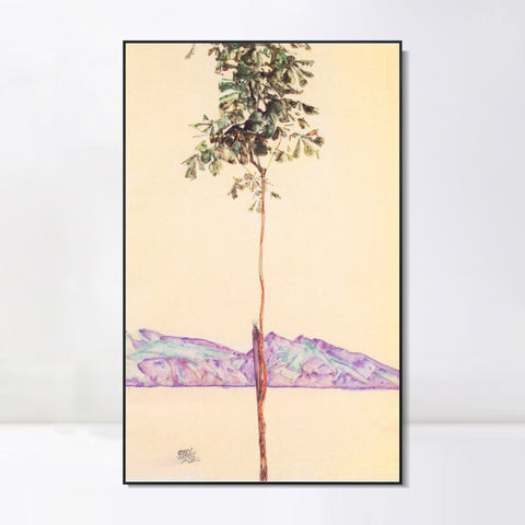 INVIN ART Framed Canvas Giclee Print Art Little Tree 1912 by Egon Schiele Wall Art Living Room Home Office Decorations