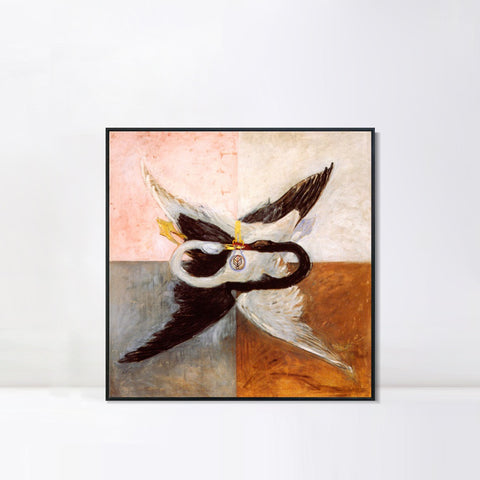 INVIN ART Framed Canvas Giclee Print Svanen 1914 Old Master by Hilma Af Klint Wall Art Living Room Home Office Decorations