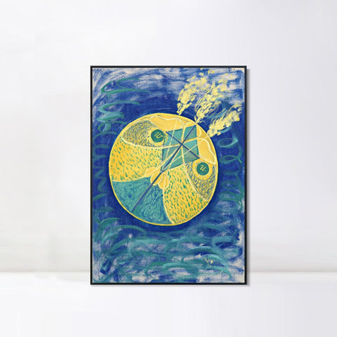 INVIN ART Framed Canvas Group i No.7 Primordial Chaos, 1907 by Hilma Af Klint Wall Art Living Room Home Office Decorations