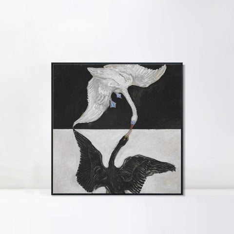 INVIN ART Framed Canvas Group ix Suw the Swan No.1,1915 by Hilma Af Klint Wall Art Living Room Home Office Decorations
