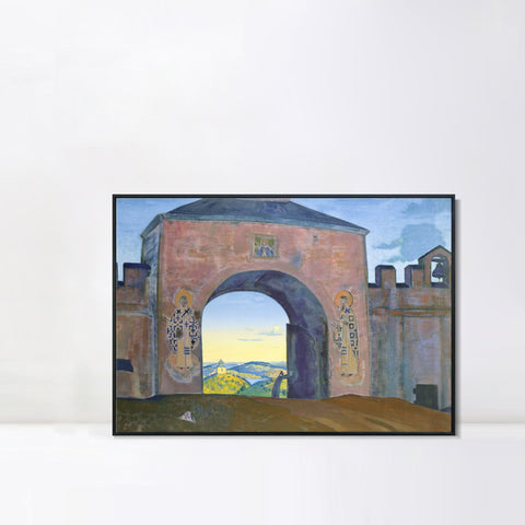 INVIN ART Framed Canvas Giclee Print We are Opening the Gates-1922 by Nicholas Roerich Wall Art Living Room Home Office Decorations