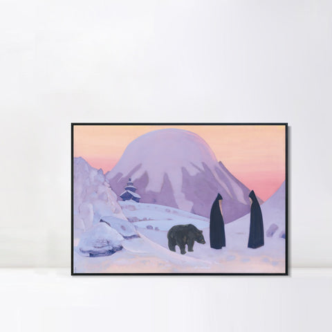 INVIN ART Framed Canvas Giclee Print We not Afraid-1922 by Nicholas Roerich Wall Art Living Room Home Office Decorations
