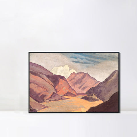INVIN ART Framed Canvas Giclee Print Baltistan the Border with Ladakh-1936 by Nicholas Roerich Wall Art Living Room Home Office Decorations