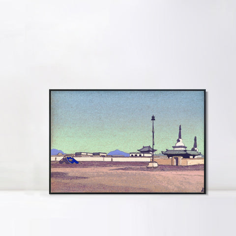 INVIN ART Framed Canvas Giclee Print Batuhalka the Capital of Inner Mongolia-1927 by Nicholas Roerich Wall Art Living Room Home Office Decorations