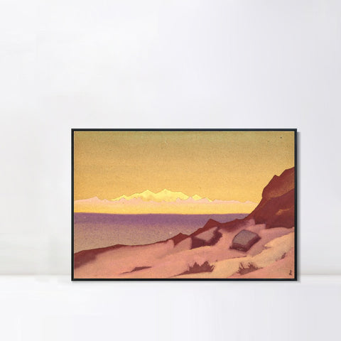INVIN ART Framed Canvas Giclee Print Border of Tibet Tsaidam-1936 by Nicholas Roerich Wall Art Living Room Home Office Decorations