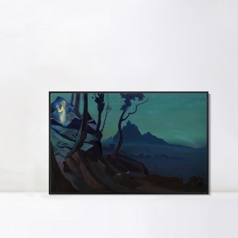 INVIN ART Framed Canvas Giclee Print Chalice of Christ 1925 by Nicholas Roerich Wall Art Living Room Home Office Decorations