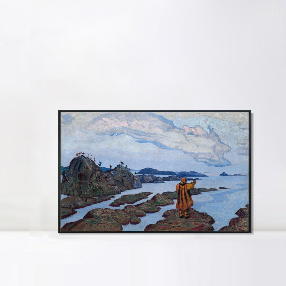 INVIN ART Framed Canvas Giclee Print Command 1917 by Nicholas Roerich Wall Art Living Room Home Office Decorations