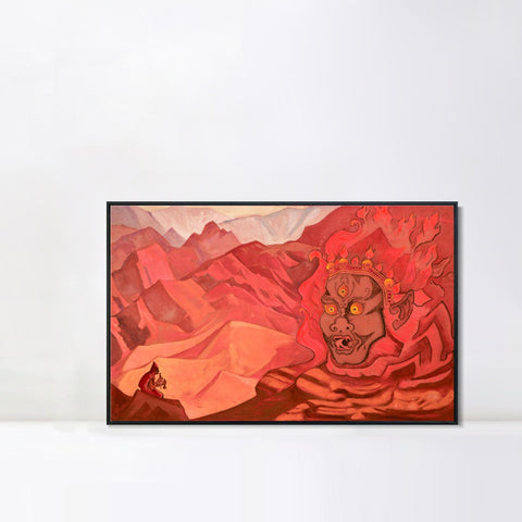 INVIN ART Framed Canvas Giclee Print Dorje the Daring One, 1925 by Nicholas Roerich Wall Art Living Room Home Office Decorations