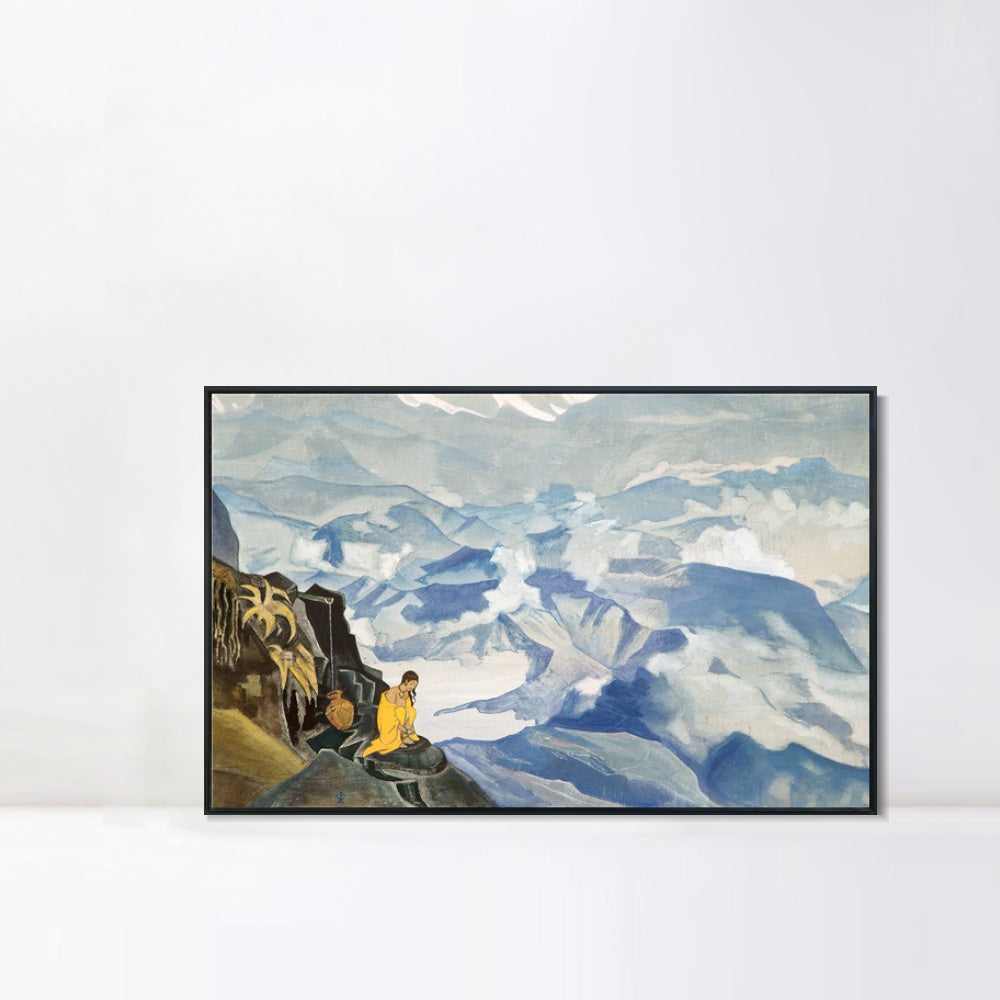 INVIN ART Framed Canvas Giclee Print Drops of Life, 1924 by Nicholas Roerich Wall Art Living Room Home Office Decorations