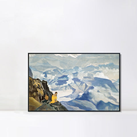 INVIN ART Framed Canvas Giclee Print Drops of Life, 1924 by Nicholas Roerich Wall Art Living Room Home Office Decorations