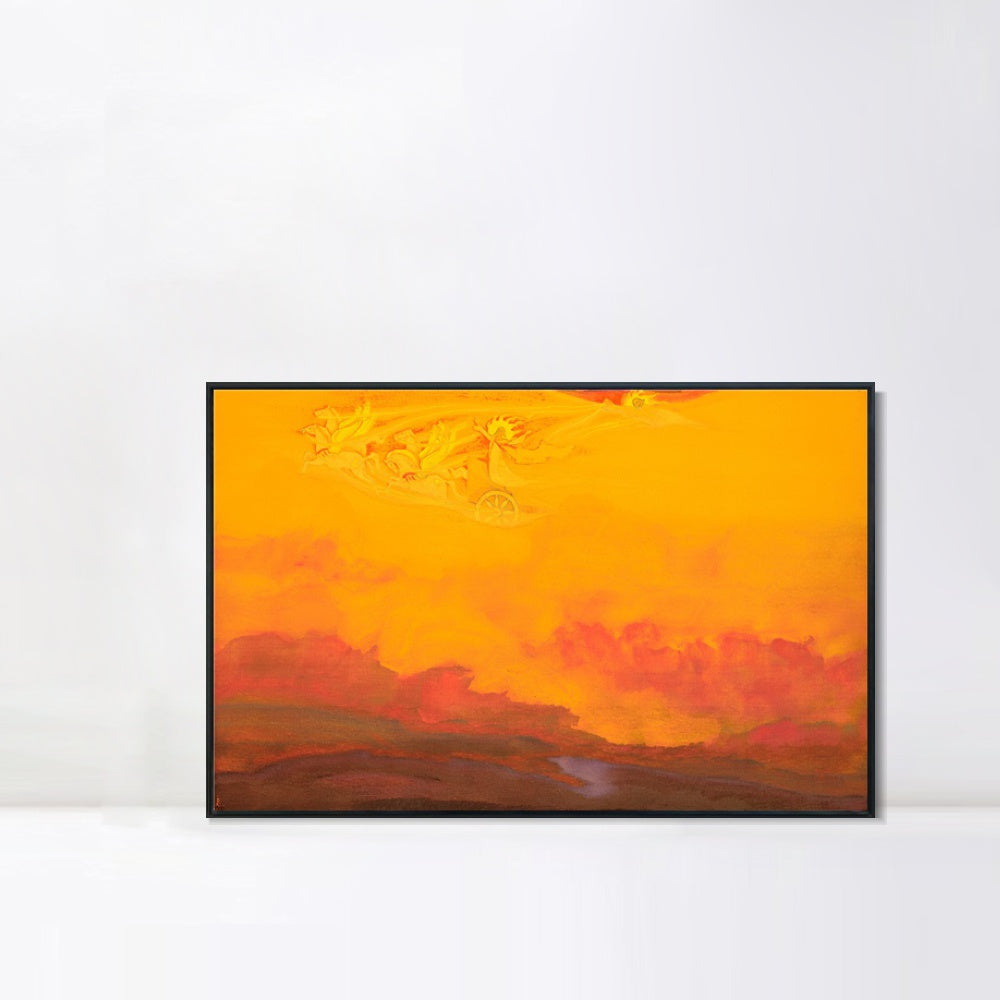 INVIN ART Framed Canvas Giclee Print Elijah the Prophet 1931 by Nicholas Roerich Wall Art Living Room Home Office Decorations