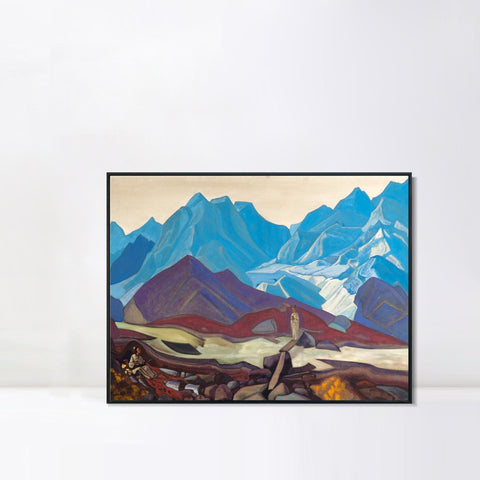 INVIN ART Framed Canvas Giclee Print from Beyond by Nicholas Roerich Wall Art Living Room Home Office Decorations