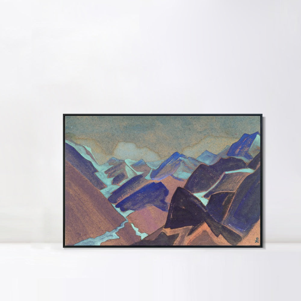 INVIN ART Framed Canvas Giclee Print Glaciers of Lahaul, 1936 by Nicholas Roerich Wall Art Living Room Home Office Decorations