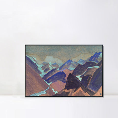 INVIN ART Framed Canvas Giclee Print Glaciers of Lahaul, 1936 by Nicholas Roerich Wall Art Living Room Home Office Decorations
