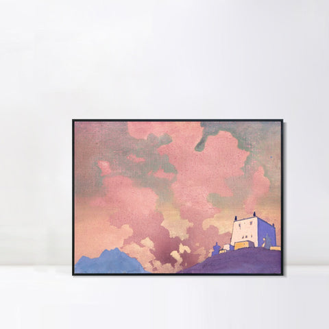 INVIN ART Framed Canvas Giclee Print Gompa, 1932 by Nicholas Roerich Wall Art Living Room Home Office Decorations