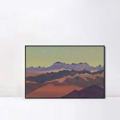 INVIN ART Framed Canvas Giclee Print Himalayas Nearly Sandahpu, 1936 by Nicholas Roerich Wall Art Living Room Home Office Decorations