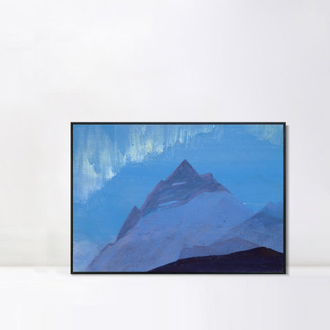 INVIN ART Framed Canvas Giclee Print Himalayas Rain, 1933 by Nicholas Roerich Wall Art Living Room Home Office Decorations