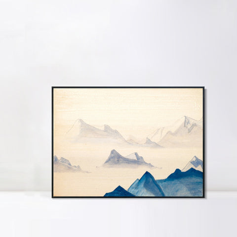 INVIN ART Framed Canvas Giclee Print Himalayas Study-5 by Nicholas Roerich Wall Art Living Room Home Office Decorations