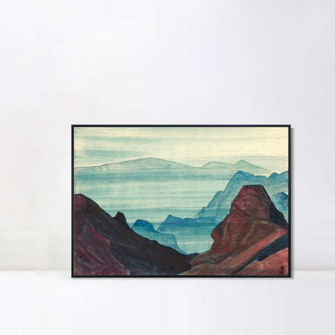 INVIN ART Framed Canvas Giclee Print Himalayas Study, 1934 by Nicholas Roerich Wall Art Living Room Home Office Decorations