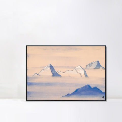 INVIN ART Framed Canvas Giclee Print Himalayas Study Holy Himalayas, 1933 by Nicholas Roerich Wall Art Living Room Home Office Decorations