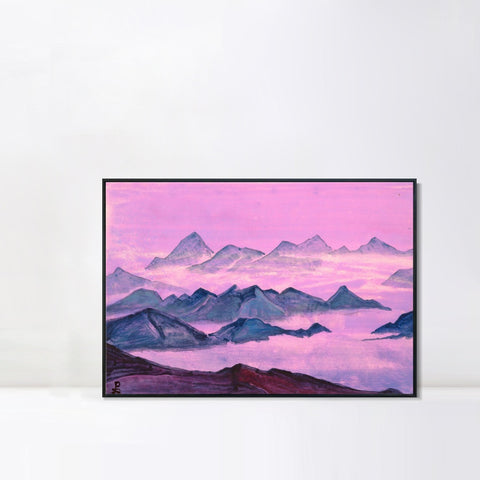 INVIN ART Framed Canvas Giclee Print Himalayas Study Holy Himalayas,1934 by Nicholas Roerich Wall Art Living Room Home Office Decorations