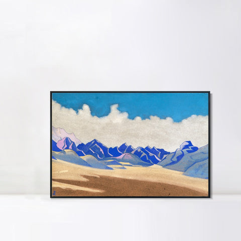 INVIN ART Framed Canvas Giclee Print Karakoram Way to Turkestan, 1936 by Nicholas Roerich Wall Art Living Room Home Office Decorations